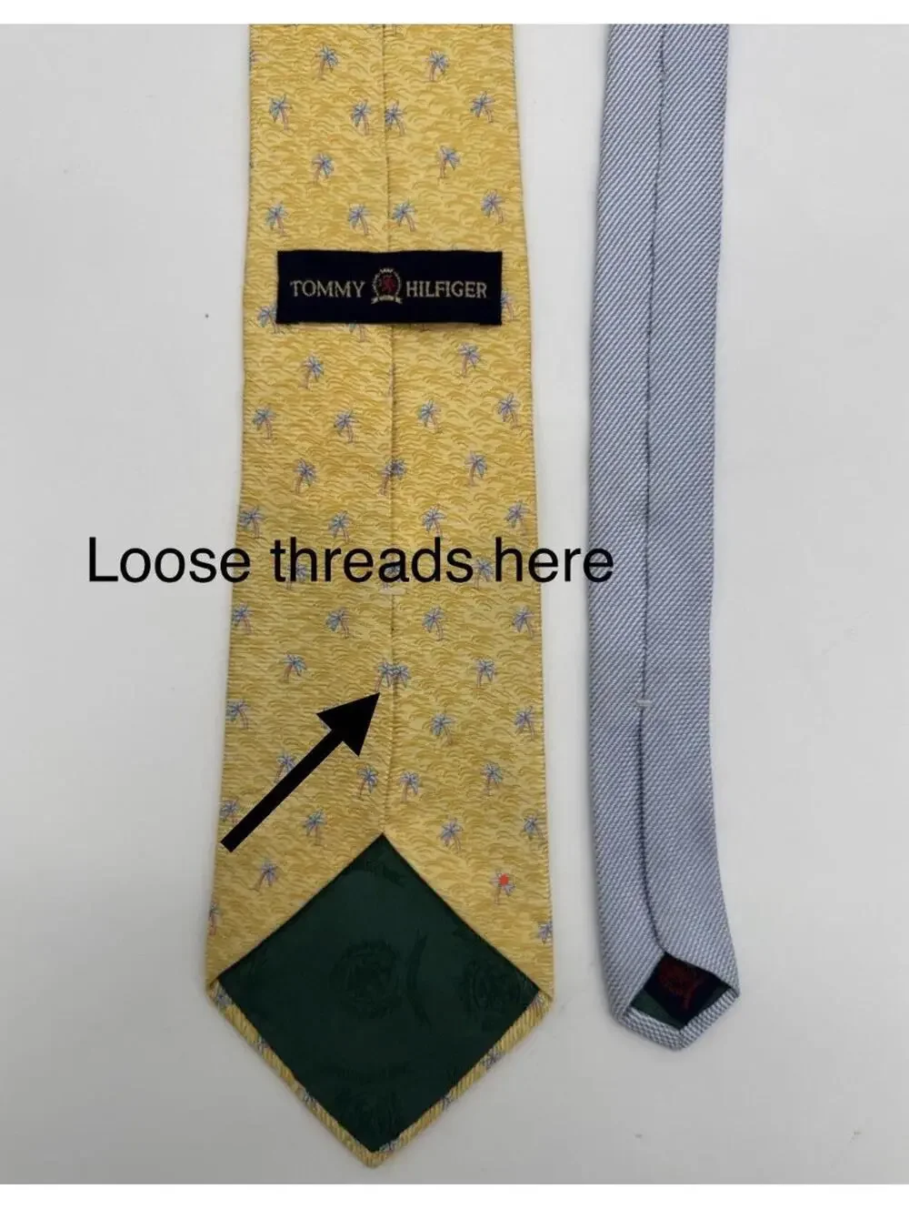 Tommy Hilfiger Men's Tie 100% Silk, Made In Italy Palm Trees-Loss Threads